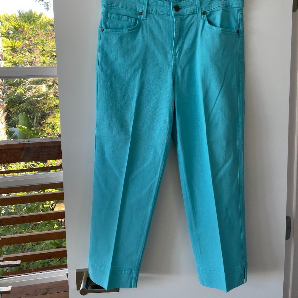 CJ By Cookie Johnson Mercy Crop Pants in Turquoise Blue, Size 30